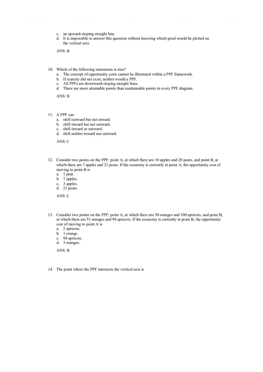 Production Possibilities Frontier Framework Answer Key 1 - Page 3