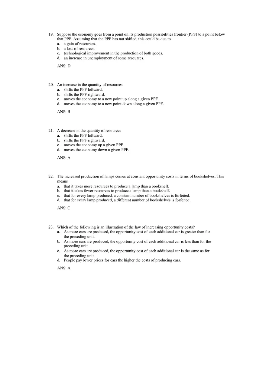 Production Possibilities Frontier Framework Answer Key 1 - Page 5