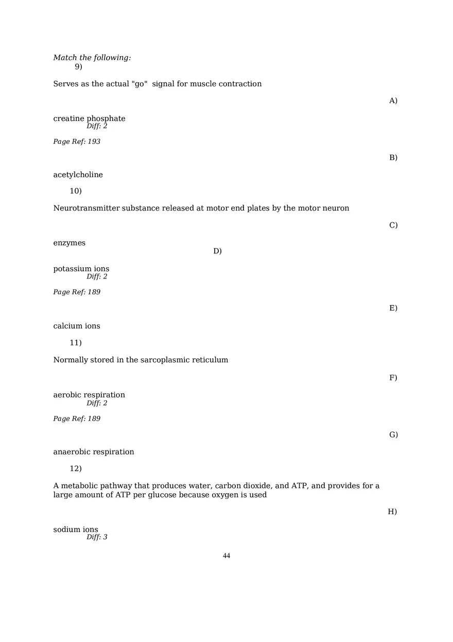 The Muscular System Questions and Answers (57-99) - Page 9