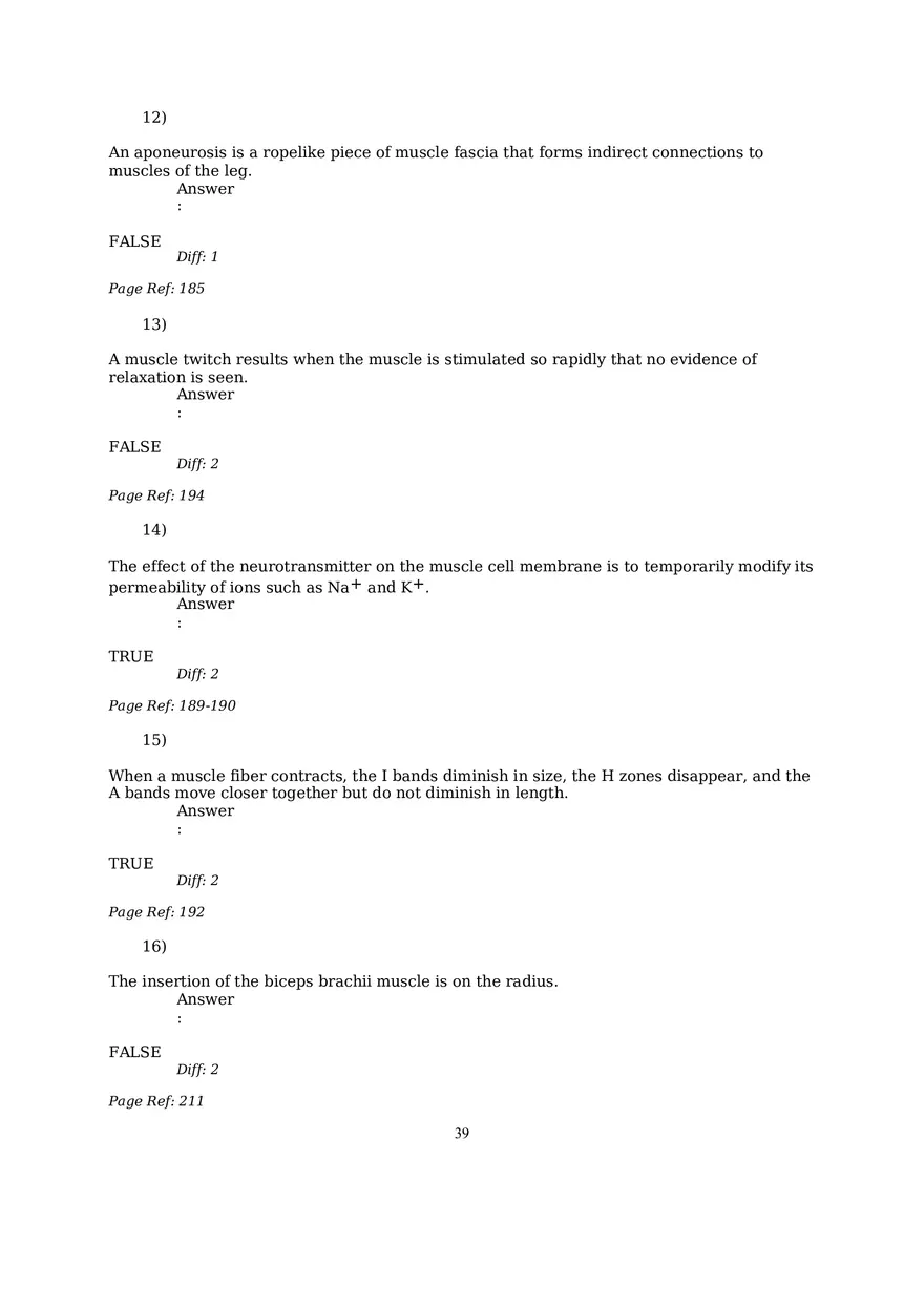 The Muscular System Questions and Answers (57-99) - Page 1