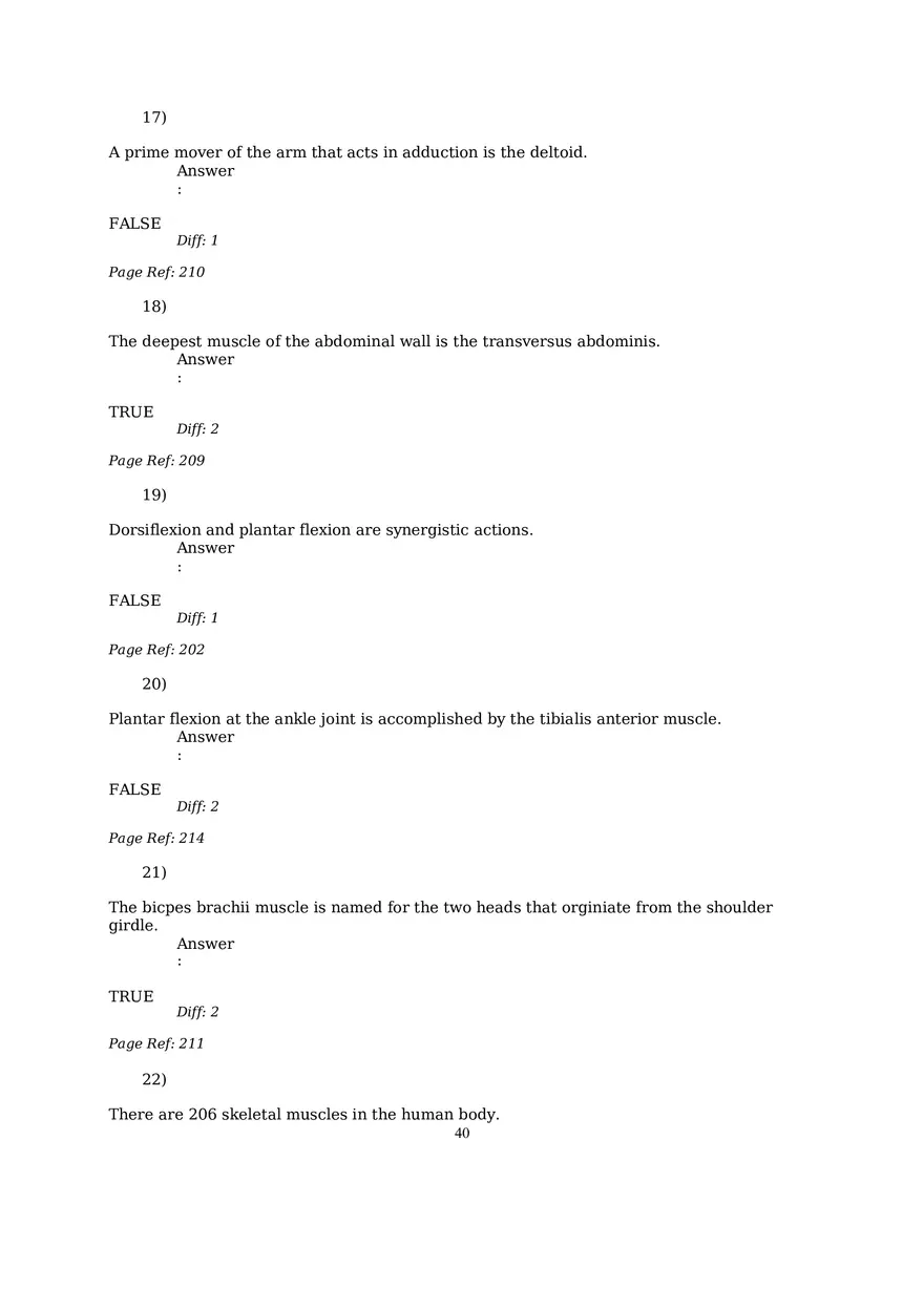 The Muscular System Questions and Answers (57-99) - Page 2