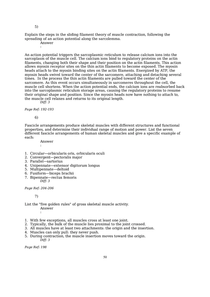 The Muscular System Questions and Answers (57-99) - Page 4