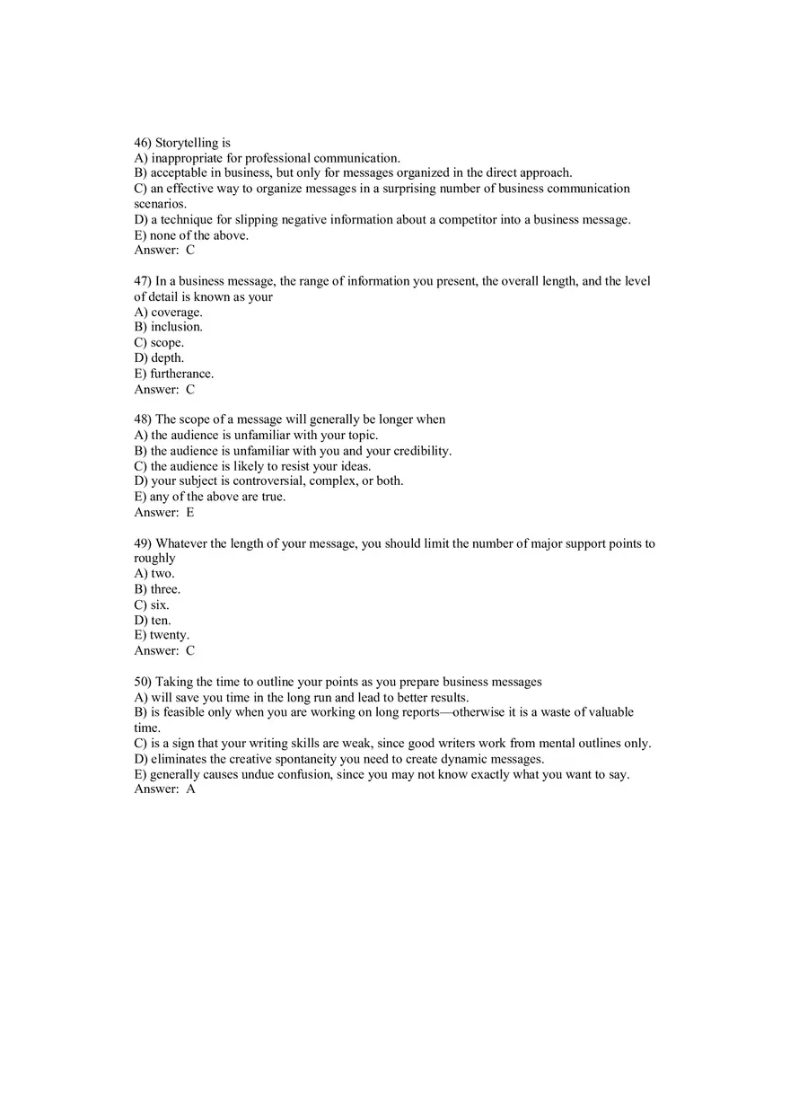 Planning Business Messages (Answer Key) - Page 12