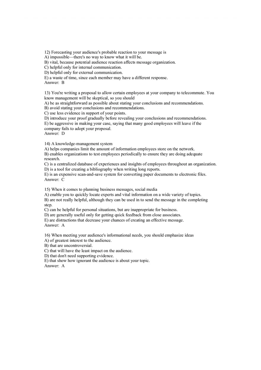 Planning Business Messages (Answer Key) - Page 5