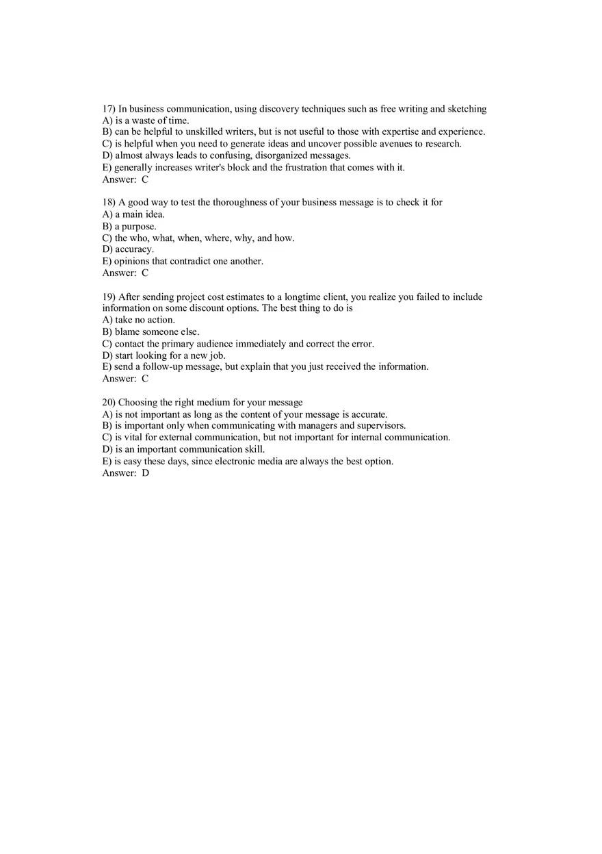 Planning Business Messages (Answer Key) - Page 6