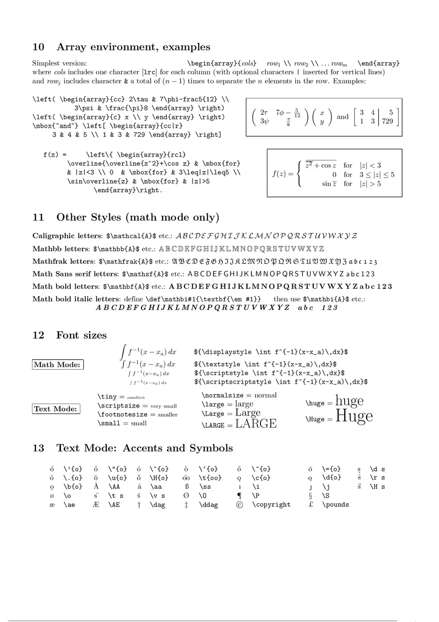 LaTeX Math Symbols Cheat Sheet - Page 4