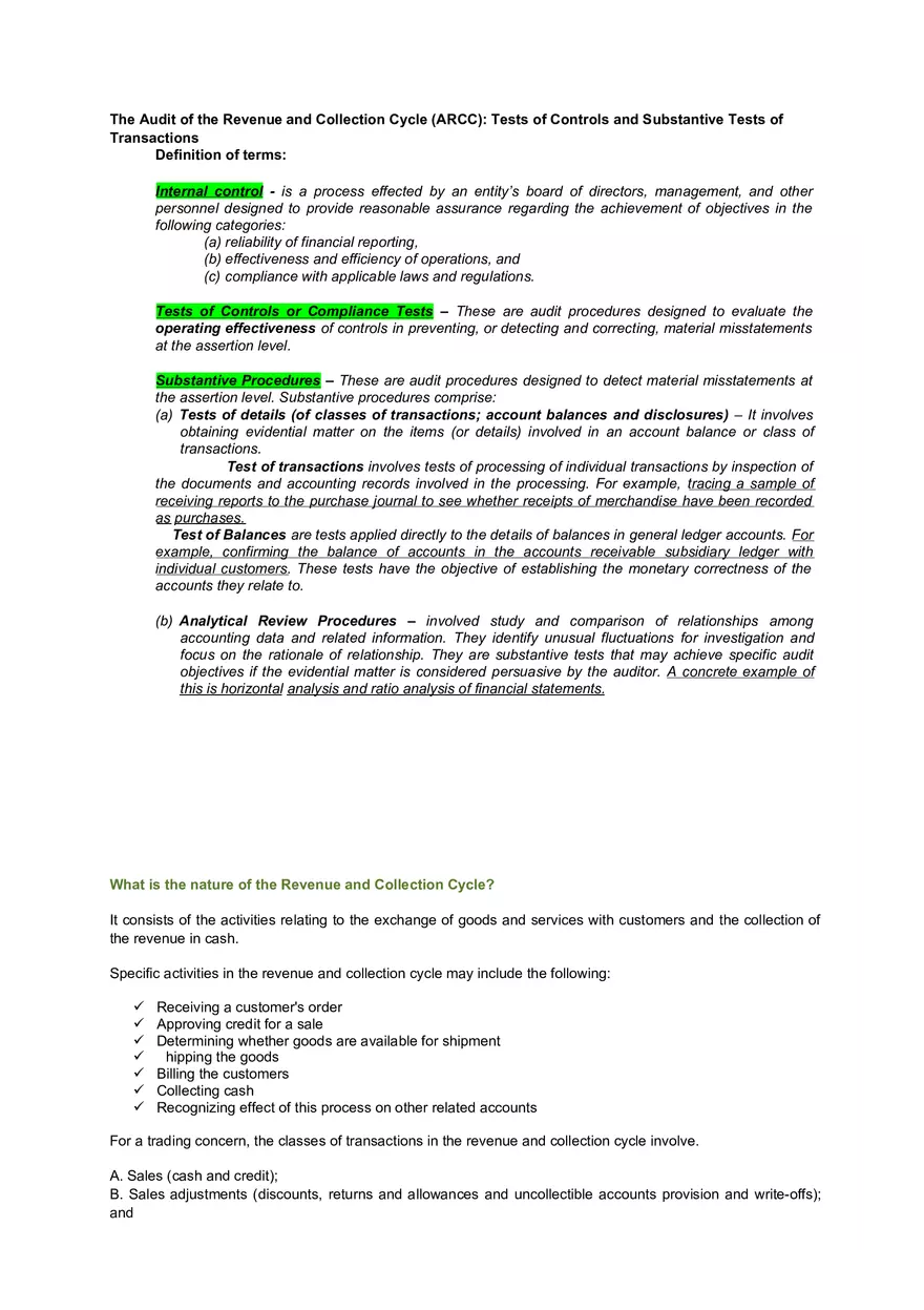 Tests of Controls and Substantive Tests of Transactions - Page 2