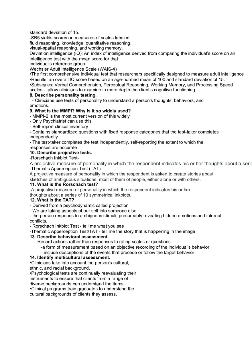 Abnormal Psychology Study Guide Exam 1 Overview 1 - Page 6