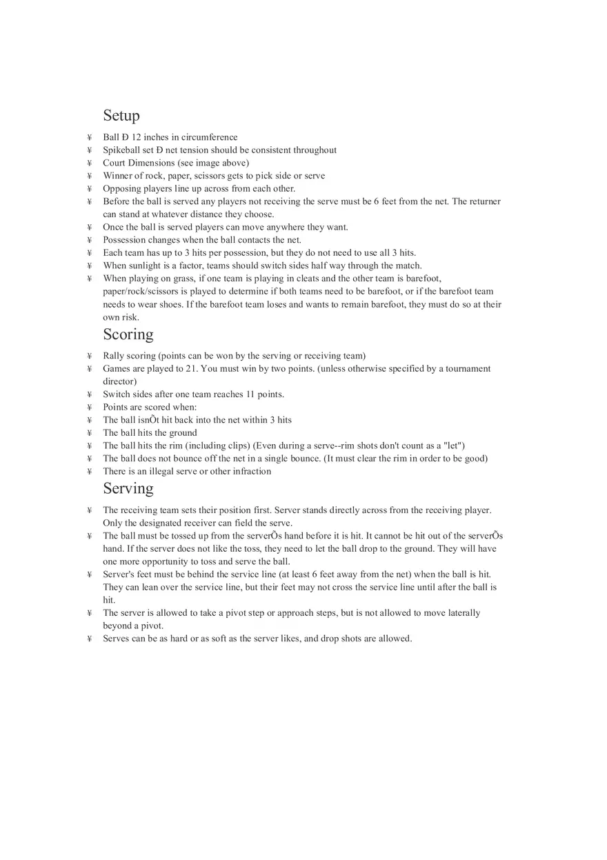 Rules of Pikeball - For Non Traditional Sports - Page 2