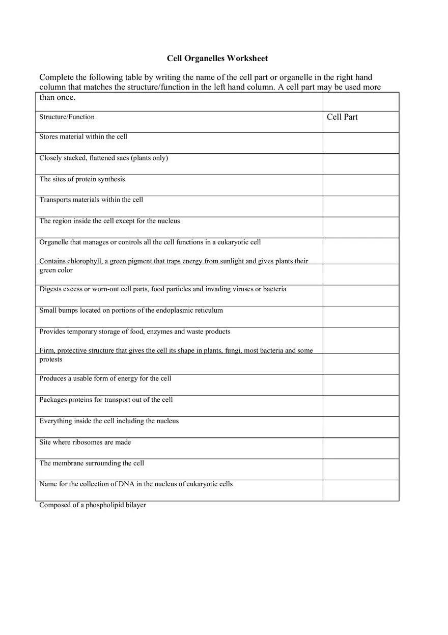 Cell Organelles Review - Page 2