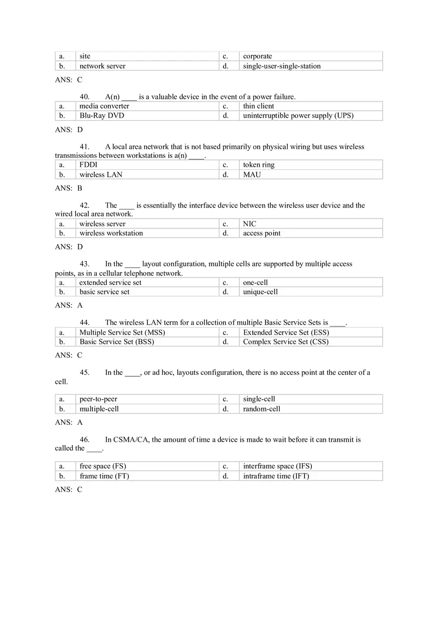 Introduction to Computer Networks Answer Key Part 4 - Page 8