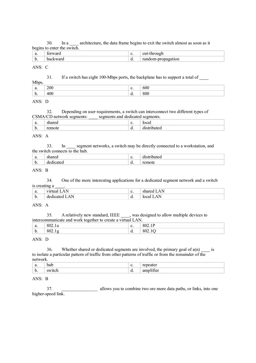 Introduction to Computer Networks Answer Key Part 4 - Page 1