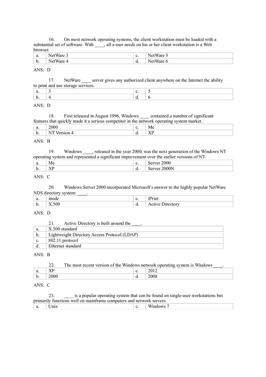 Introduction to Computer Networks Answer Key Part 4 - Page 5