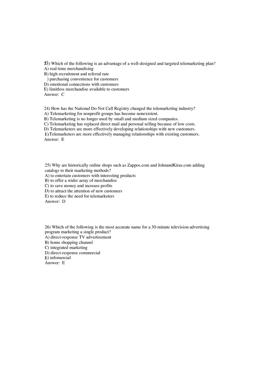Building Direct Customer Relationships Answer Key Part 1 - Page 7