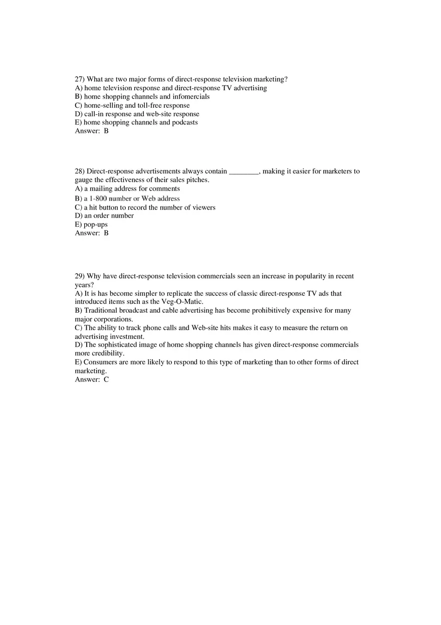 Building Direct Customer Relationships Answer Key Part 1 - Page 8