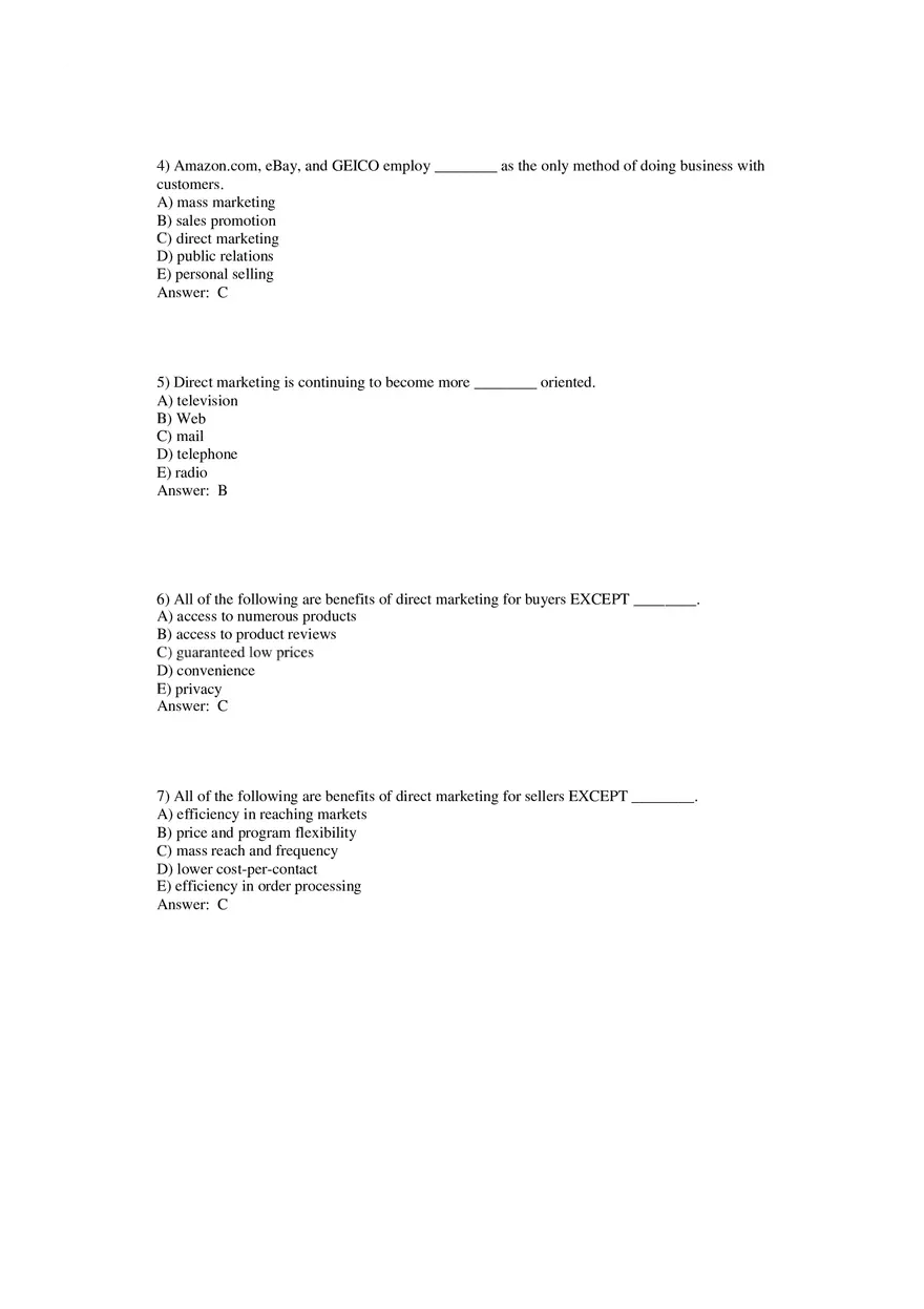 Building Direct Customer Relationships Answer Key Part 1 - Page 2