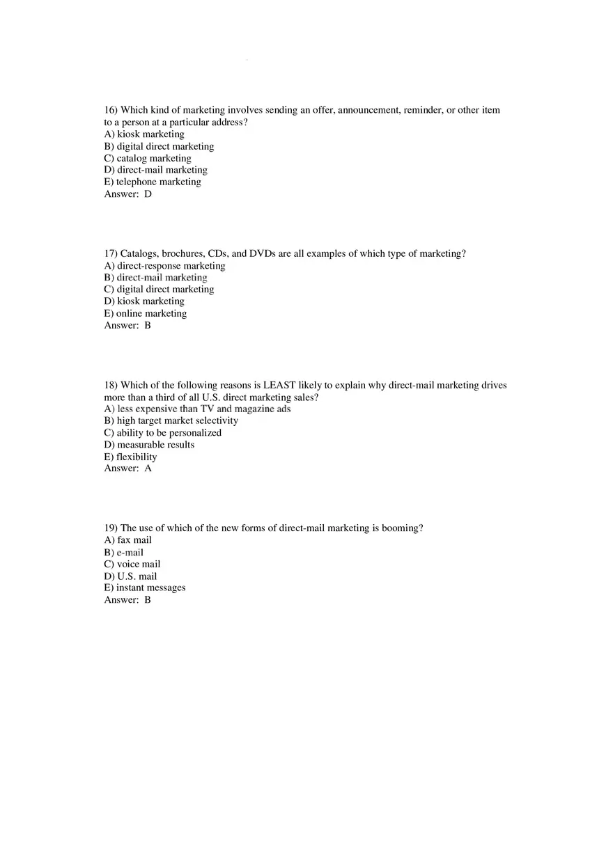 Building Direct Customer Relationships Answer Key Part 1 - Page 5