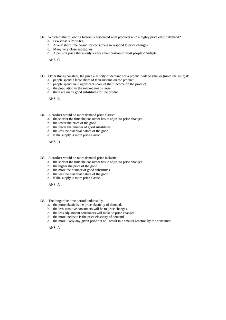Price Elasticity of Demand and Supply Answer Key Part 3 - Page 10
