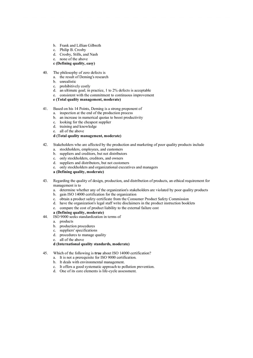 Managing Quality Short Answers - Page 14