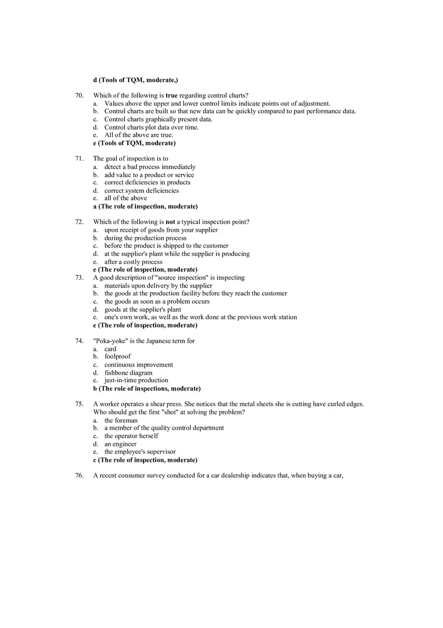 Managing Quality Short Answers - Page 19