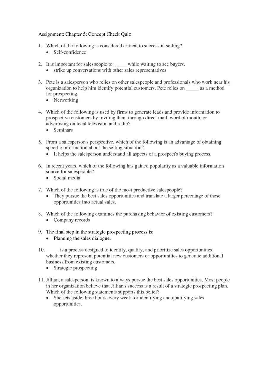 Assignment Concept Check Quiz - Page 1