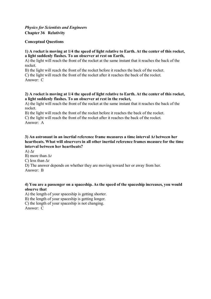 Physics for Scientists and Engineers - Relativity - Page 1