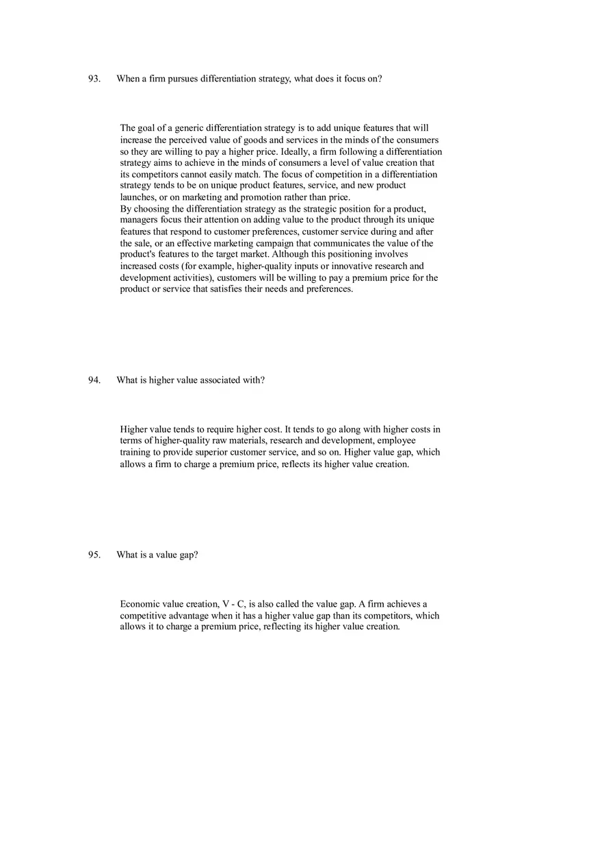 Differentiation, Cost Leadership, and Integration Answer Key Part 5 - Page 7