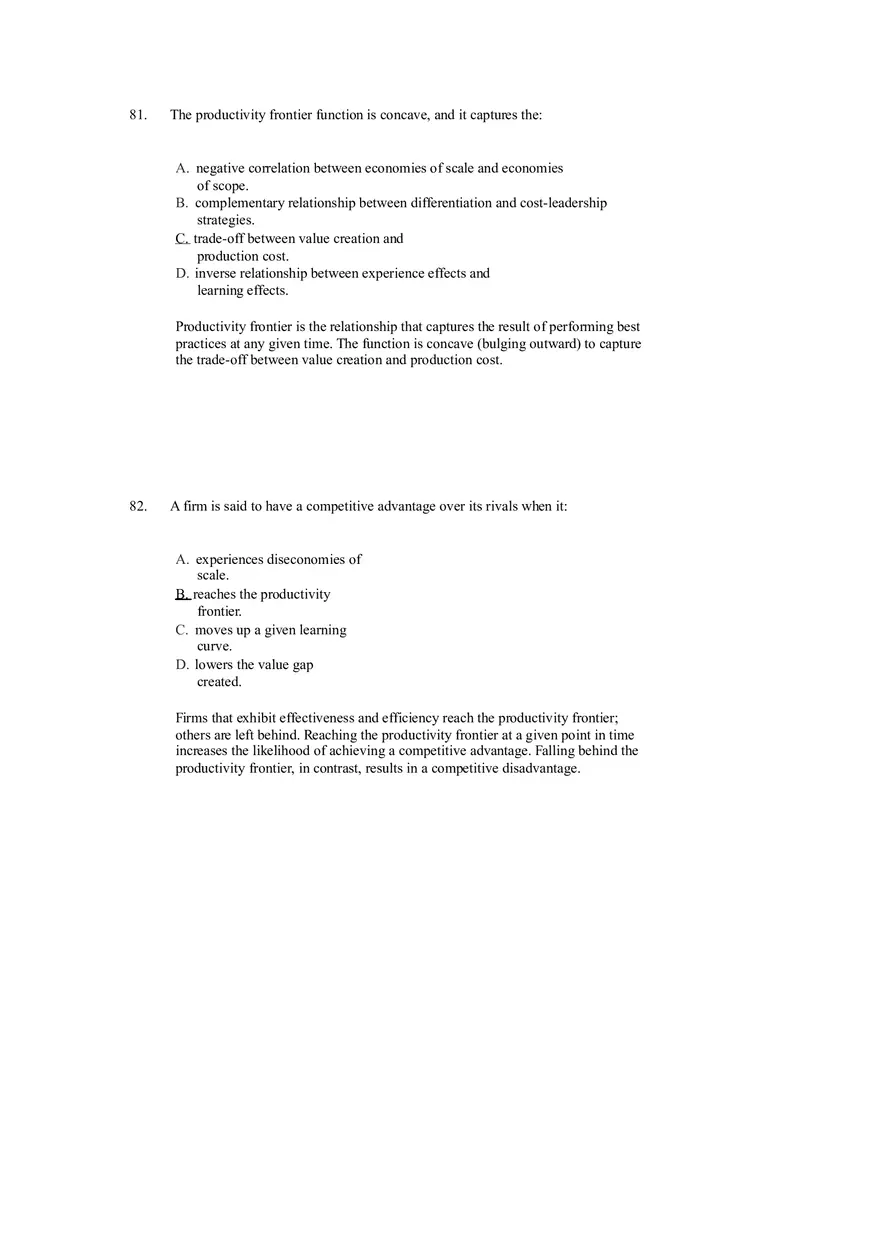 Differentiation, Cost Leadership, and Integration Answer Key Part 5 - Page 2