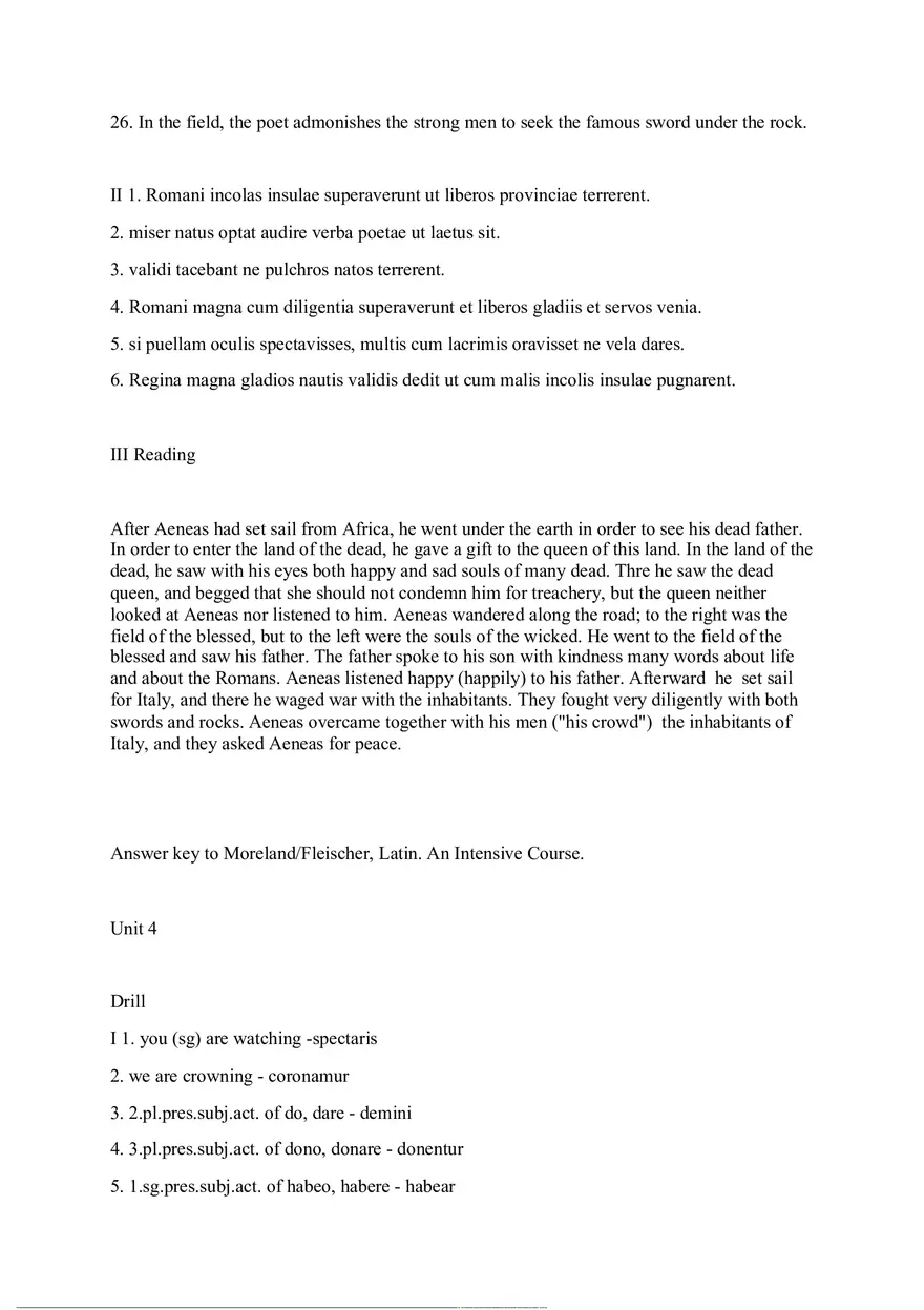 Answer Key for Latin. An Intensive Course Part 2 - Page 2