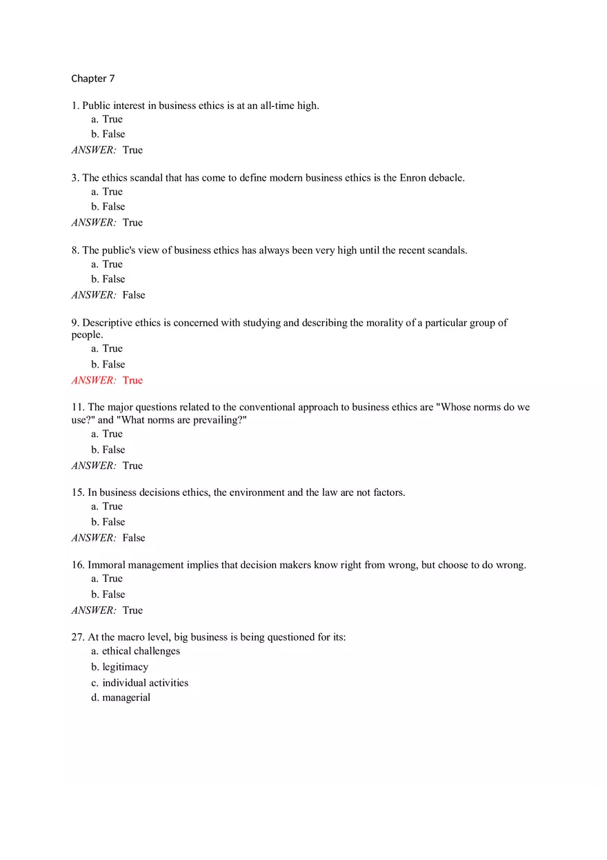 Chapter 7 - Ethics In Business - Page 1