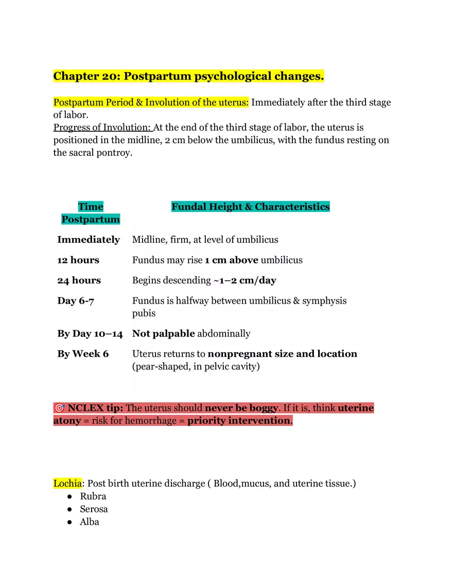 Chapter 20: Postpartum Psychological Changes - Page 1