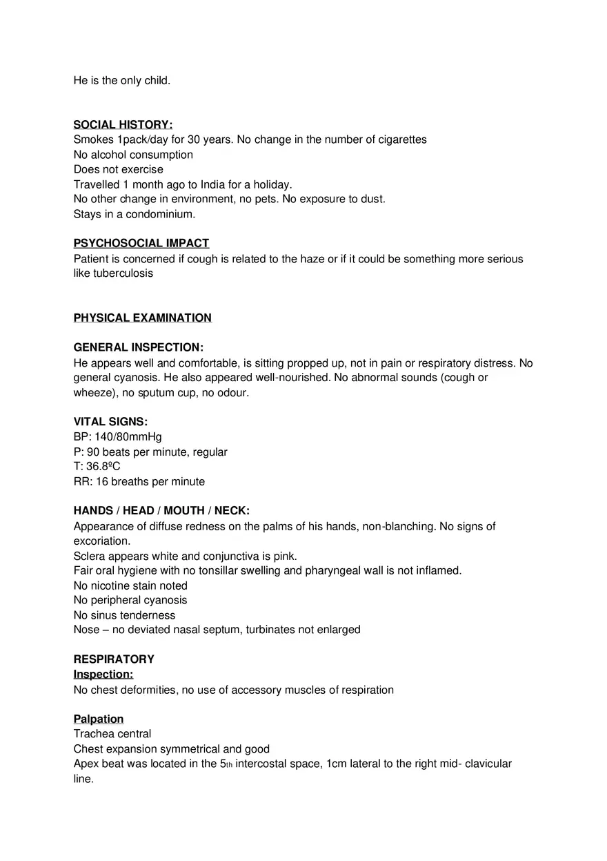 Case Write-Up - Persistent Cough in a 60-Year-Old Male - Page 2