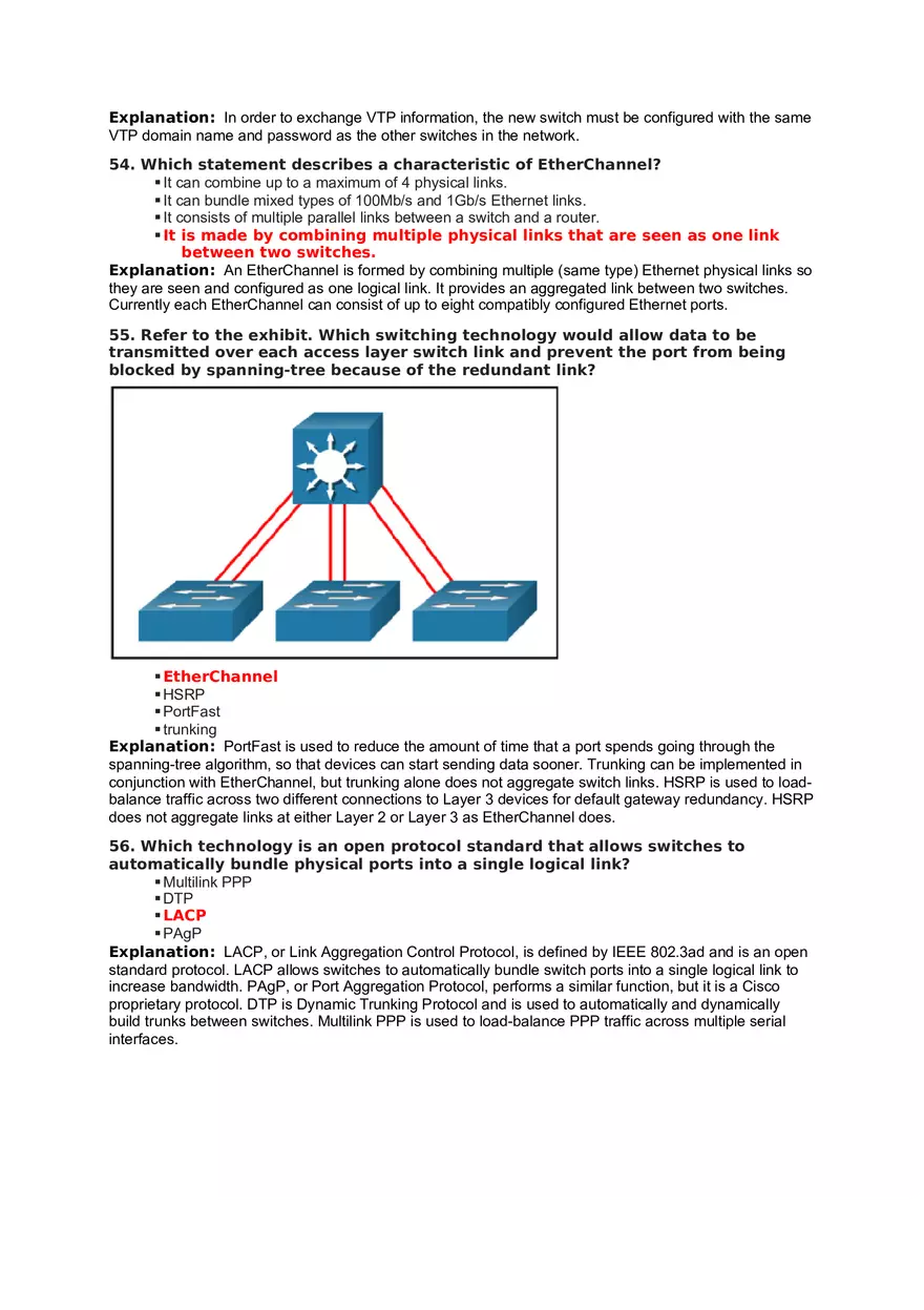 VLAN Trunks and Ether Channel Bundles (Answers) - Page 2