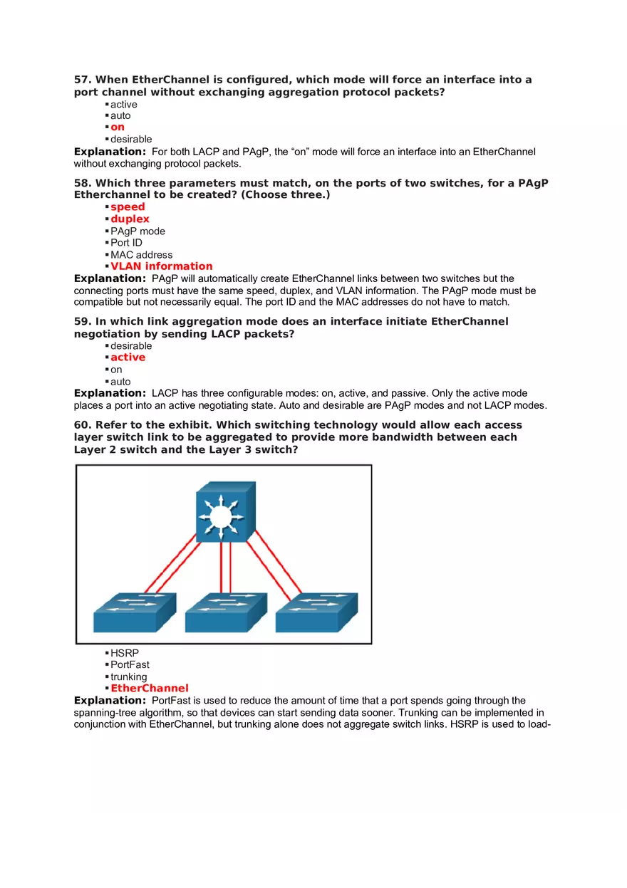 VLAN Trunks and Ether Channel Bundles (Answers) - Page 3