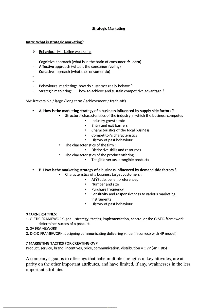 Strategic Marketing Part 1 - Page 1