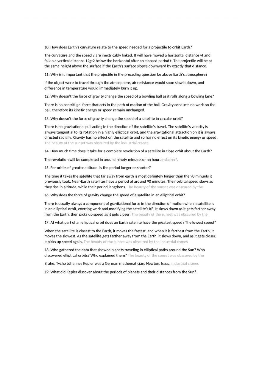 Projectile Motion Review Questions Chapter 10 - Page 2