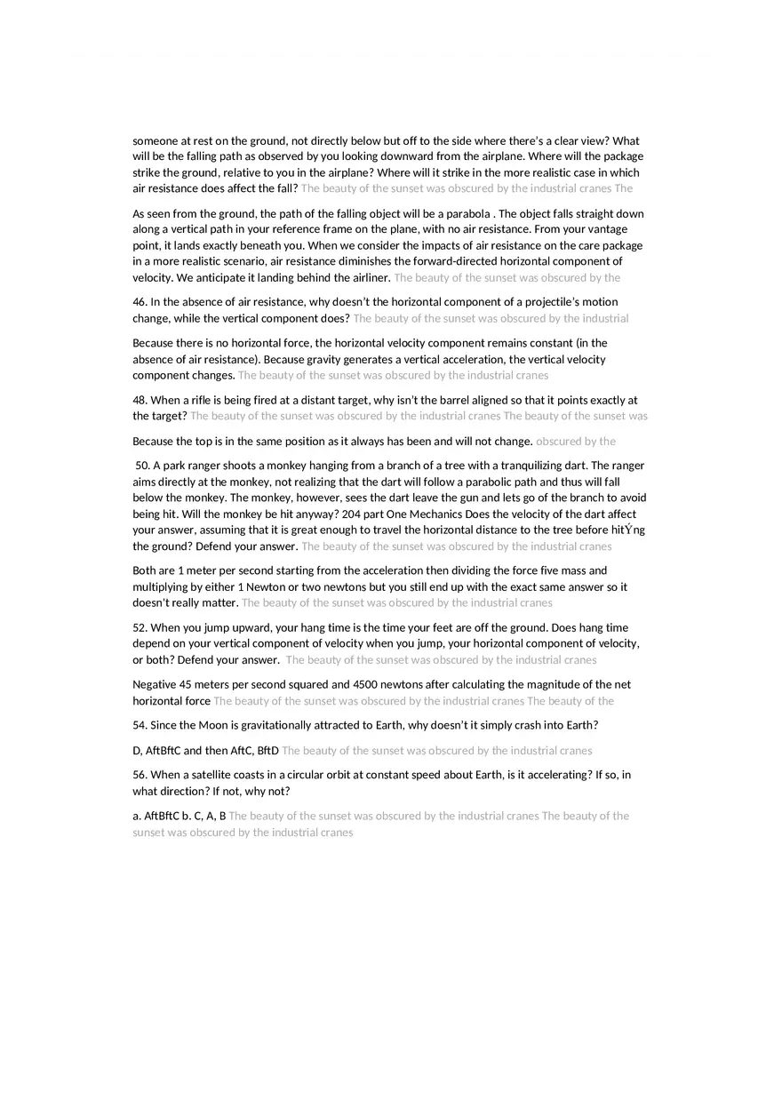 Projectile Motion Review Questions Chapter 10 - Page 5