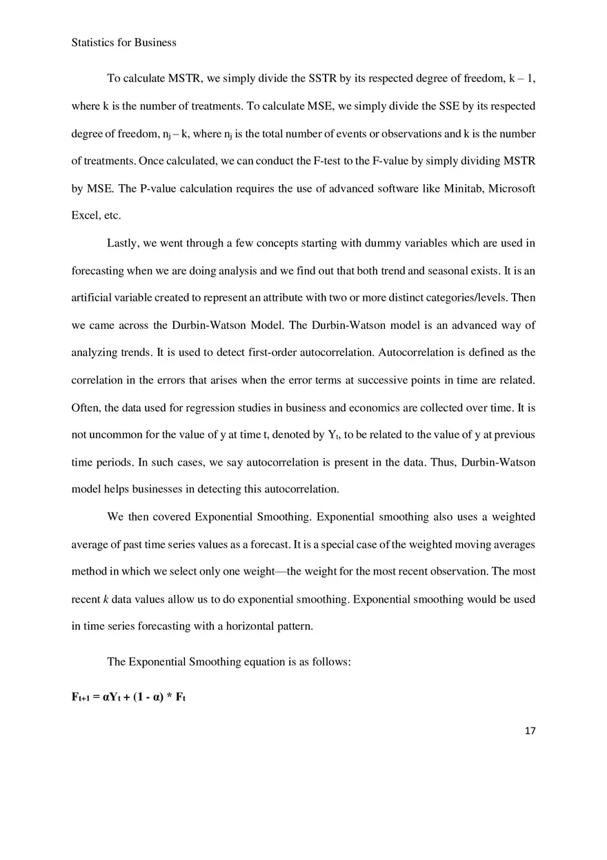 Statistics for Business Research Paper - Page 9