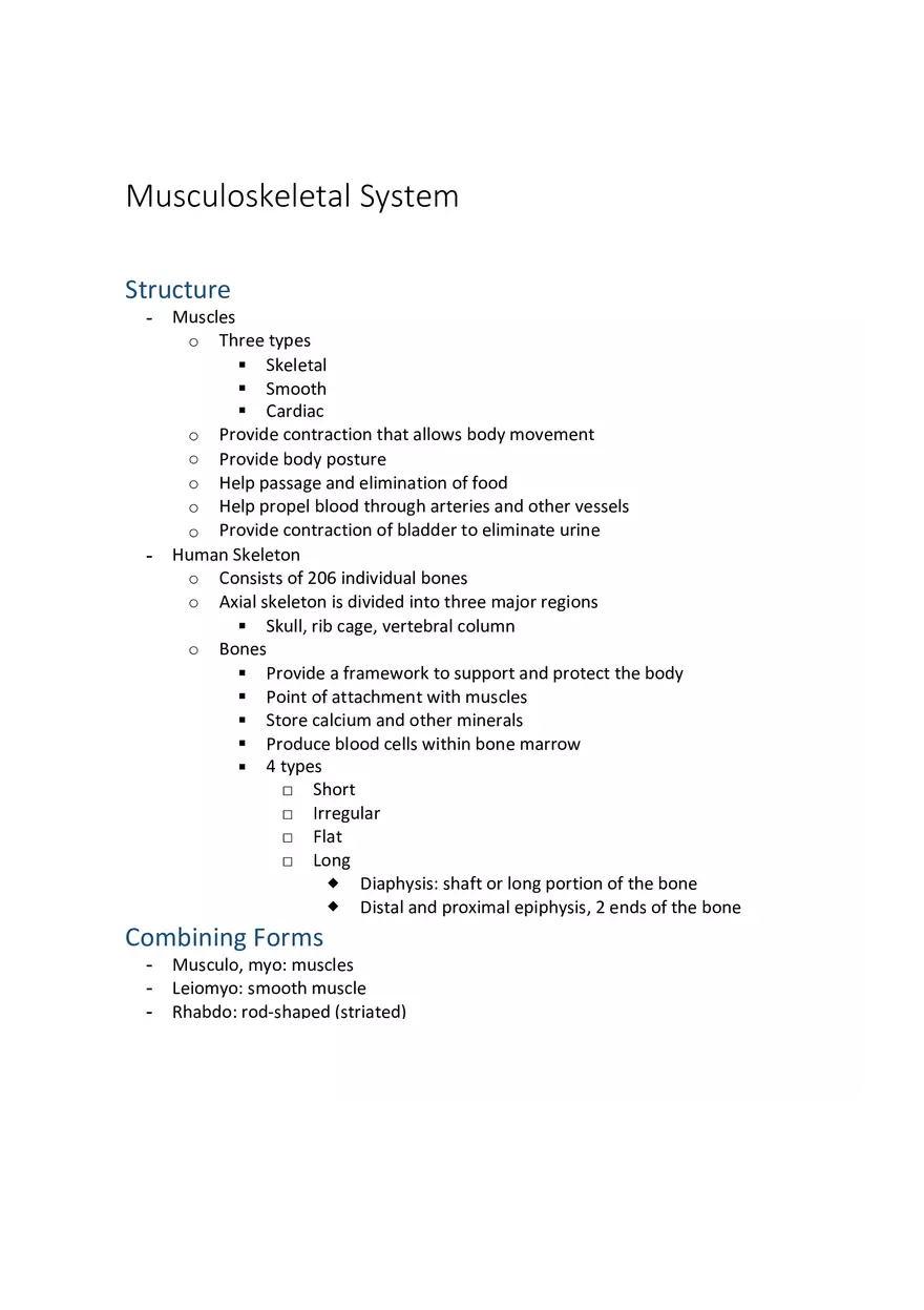 Musculoskeletal System - Page 1