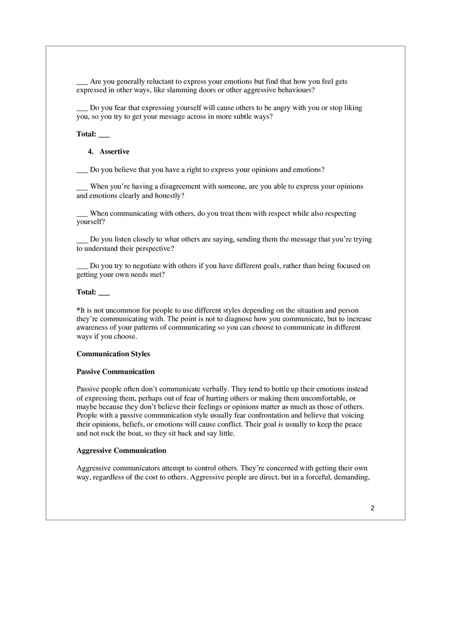 Communication Styles Quiz - Page 2