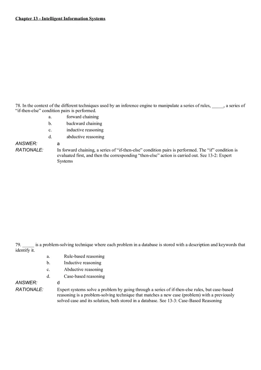 Intelligent Information Systems Answer Key 4 - Page 8
