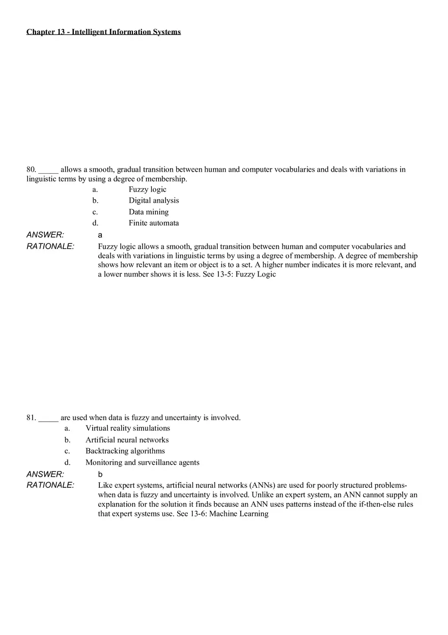 Intelligent Information Systems Answer Key 4 - Page 9