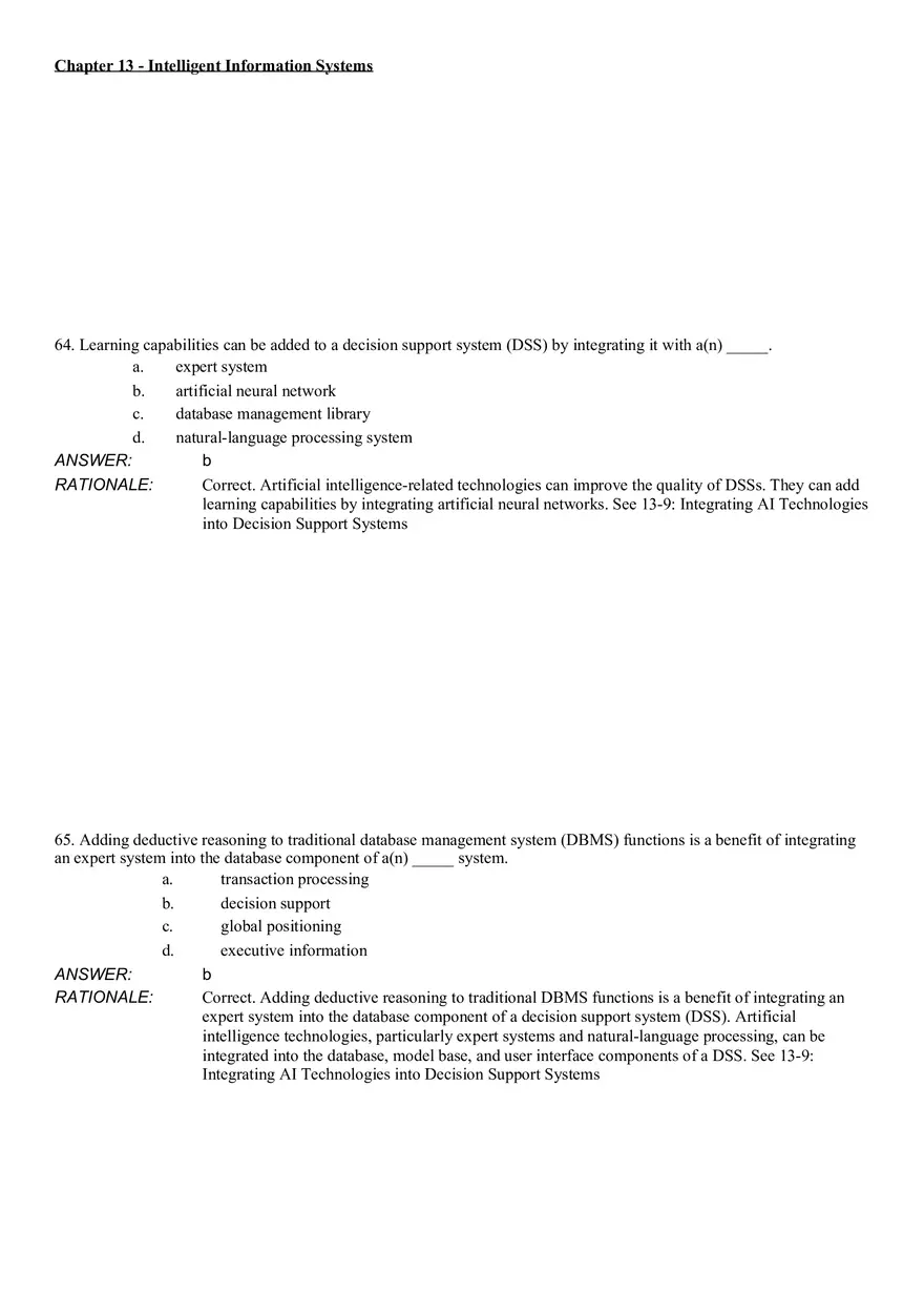 Intelligent Information Systems Answer Key 4 - Page 1