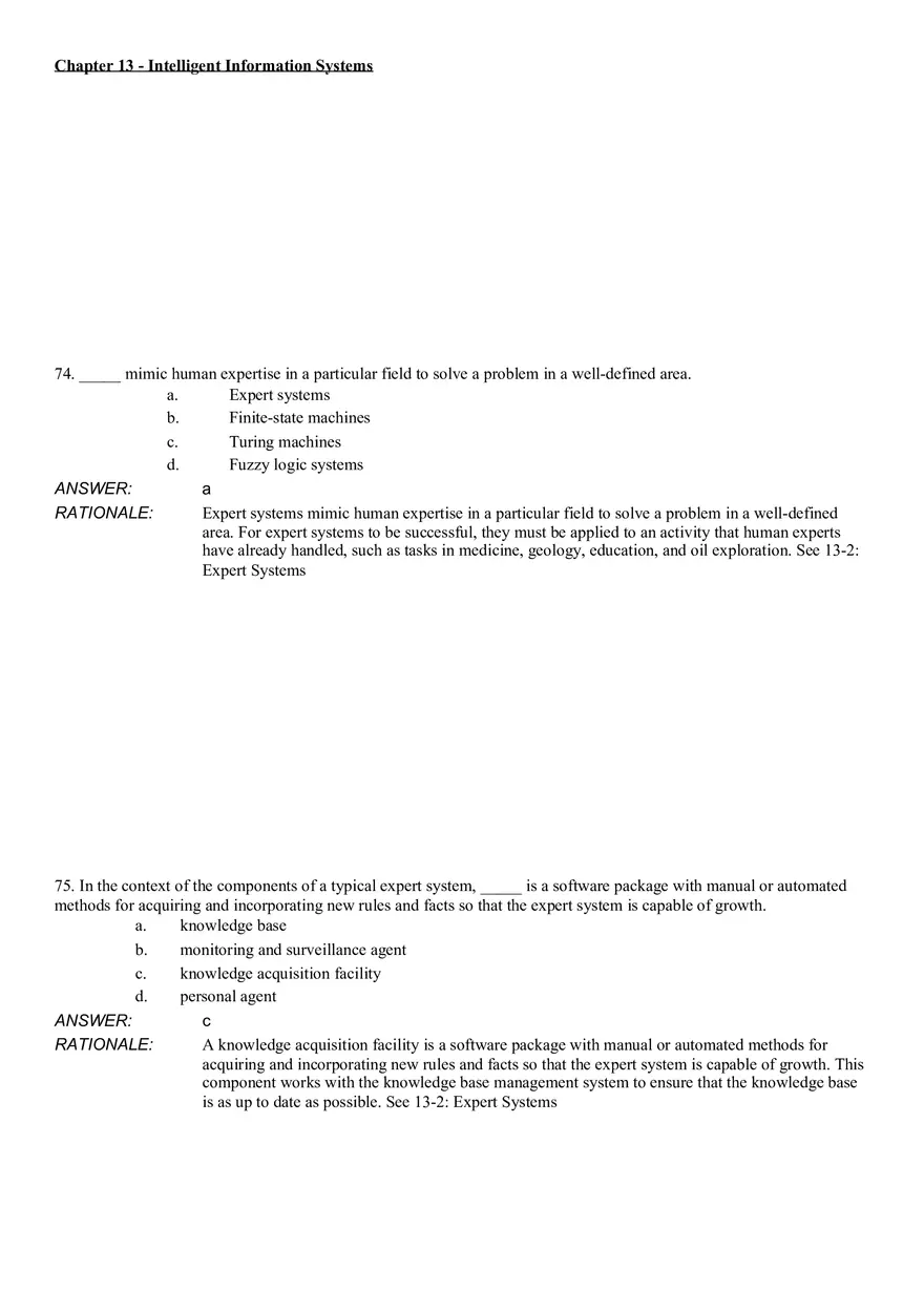 Intelligent Information Systems Answer Key 4 - Page 6