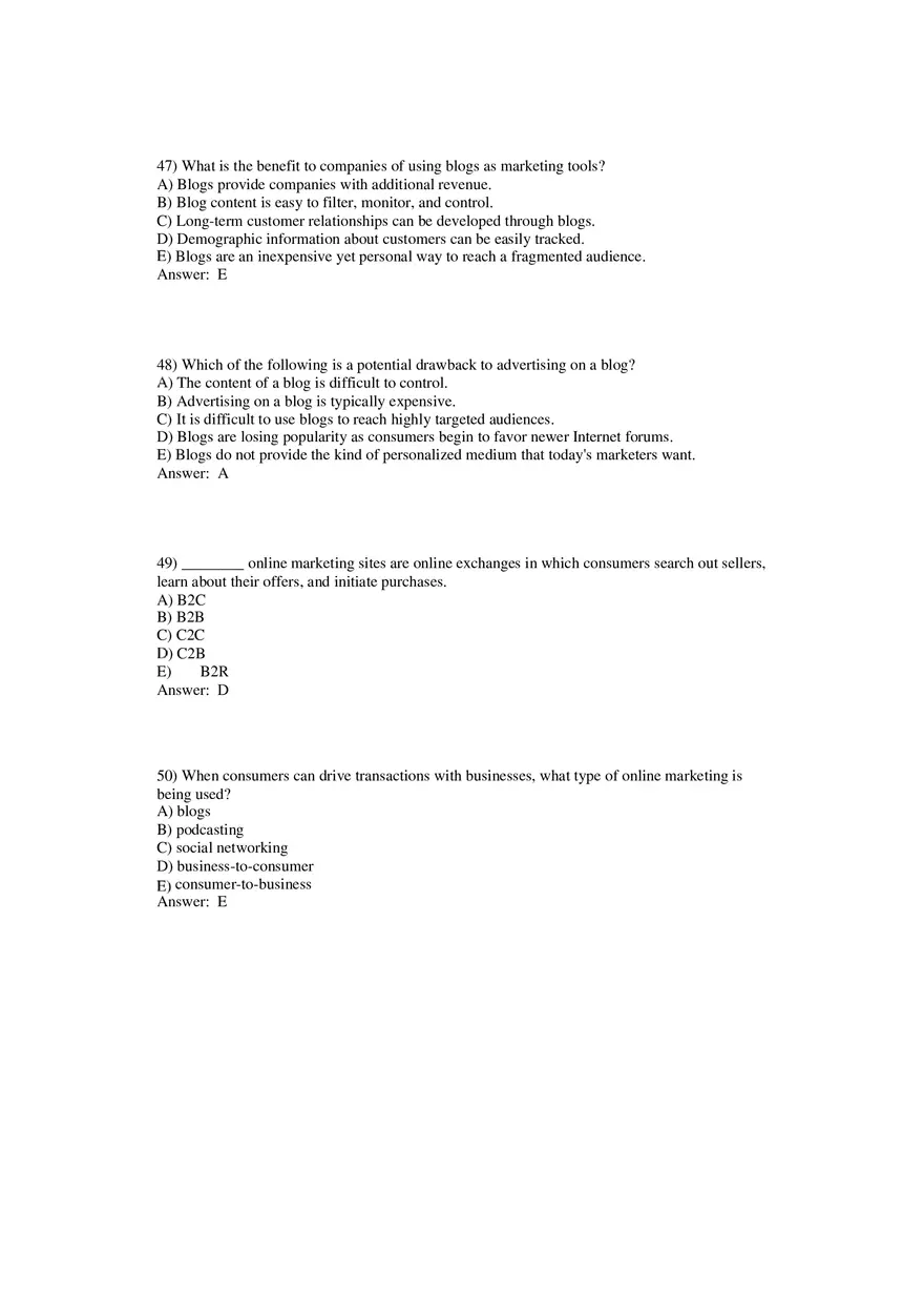 Building Direct Customer Relationships Answer Key Part 2 - Page 4