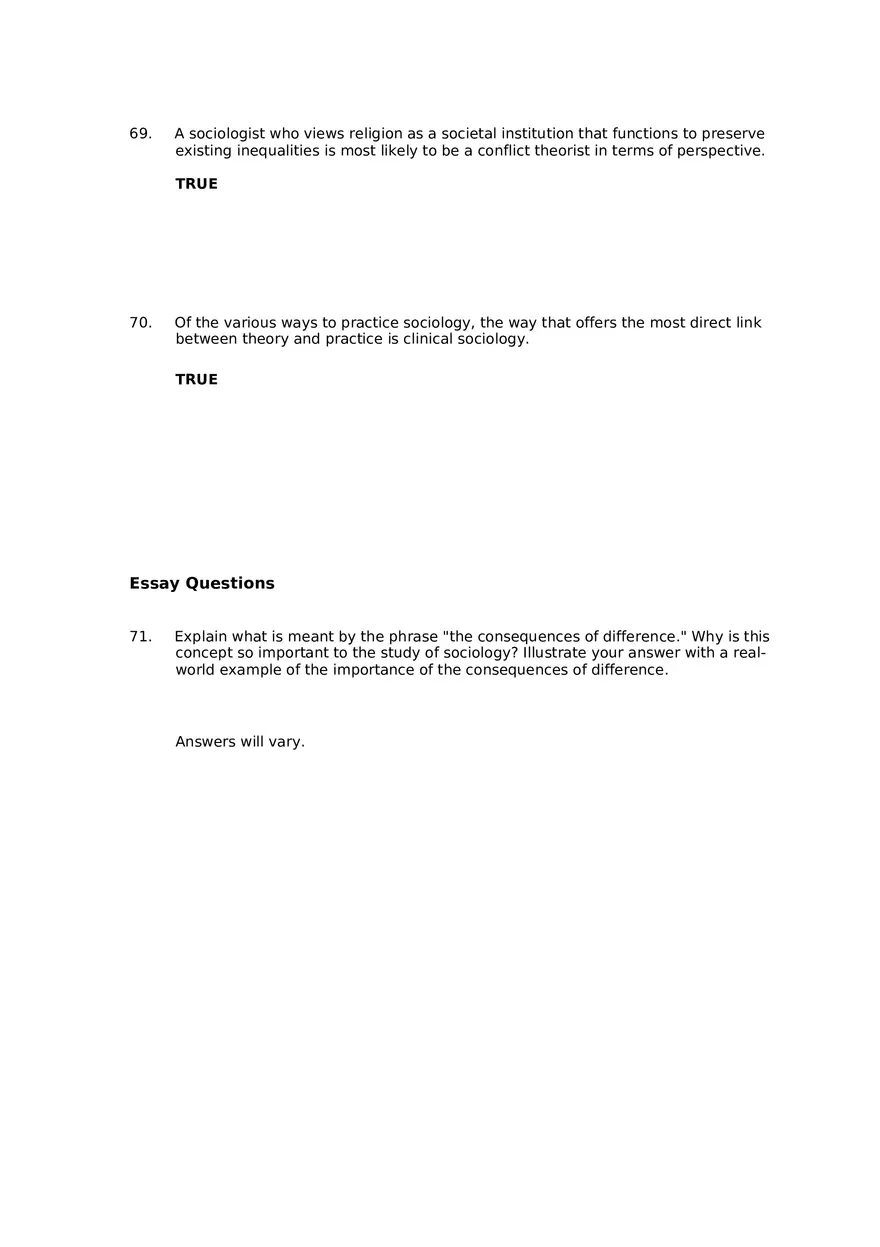 Chapter 01 The Sociological Imagination Answer Key Part 4 - Page 10