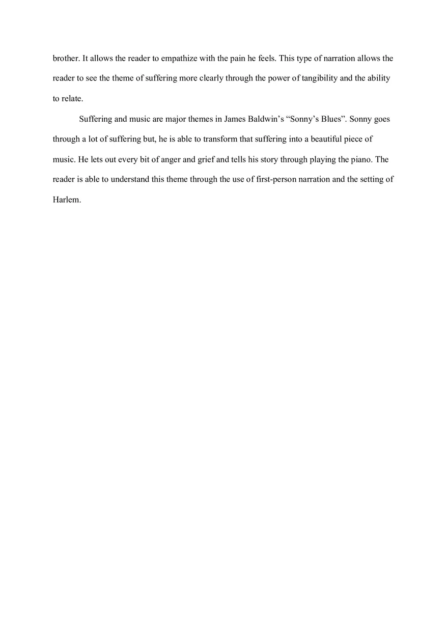 Literary Analysis on Sonny's Blues - Page 3