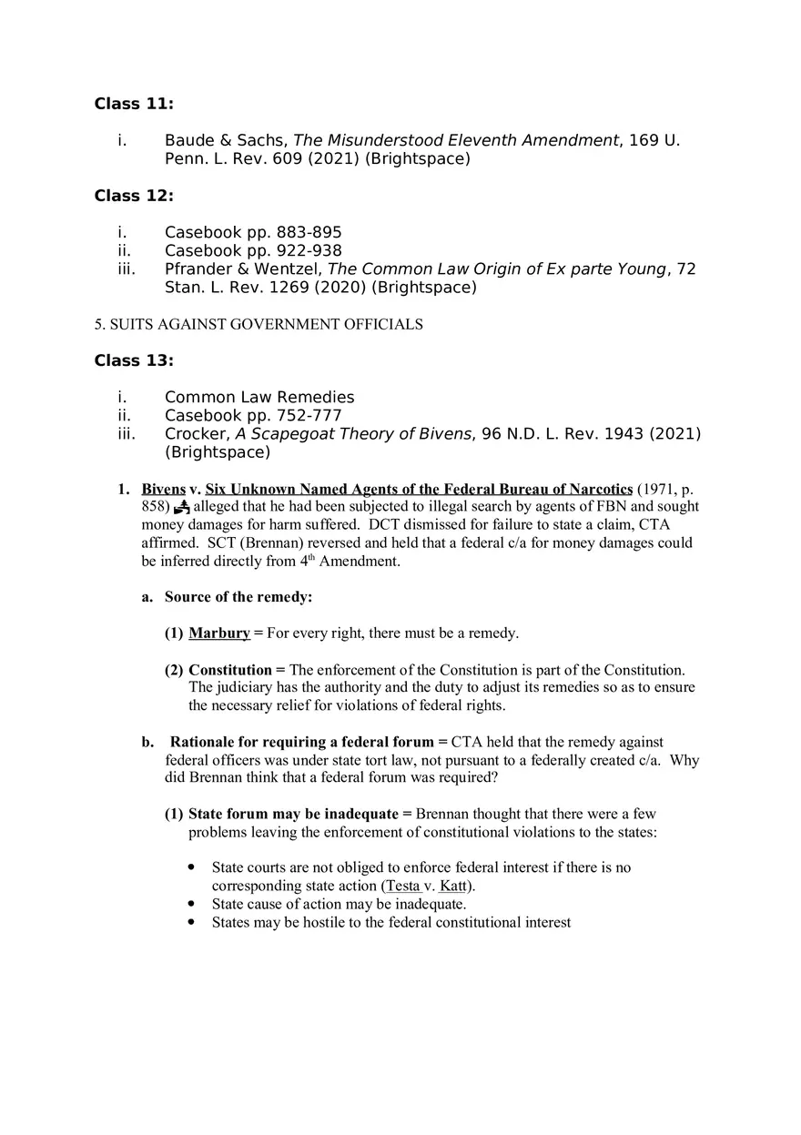 Federal Courts Outline Part 3 - Page 1