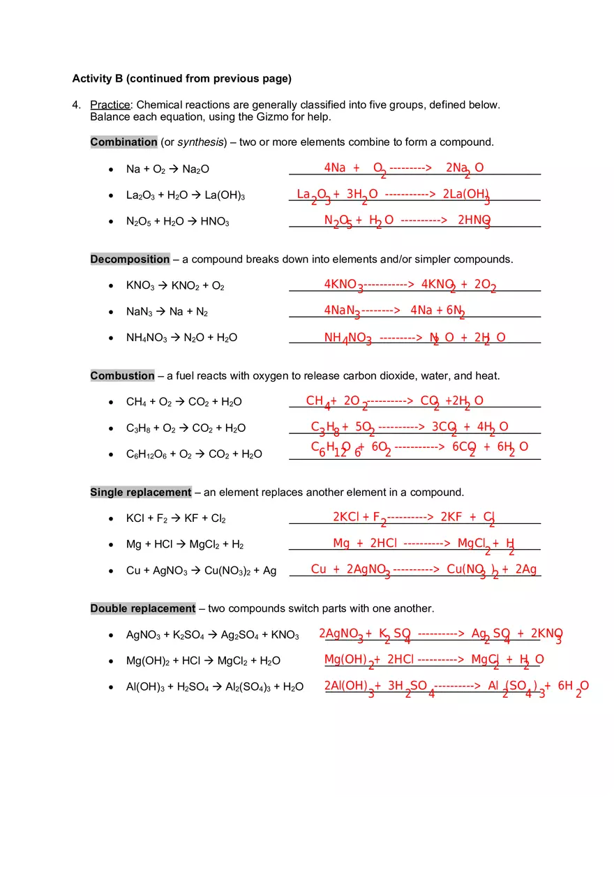Avogadro’s Number, Chemical Equation - Page 4