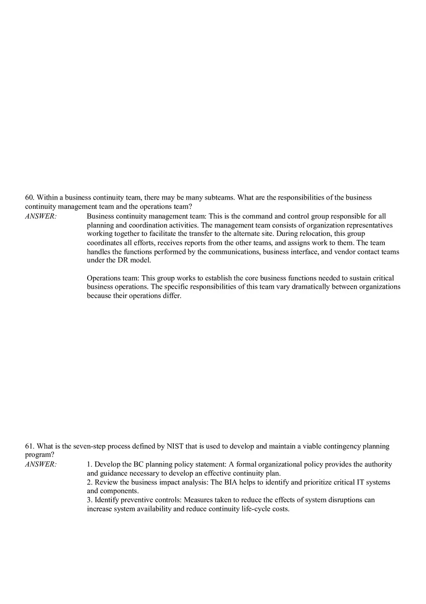 Business Continuity Answer Part 3 - Page 1
